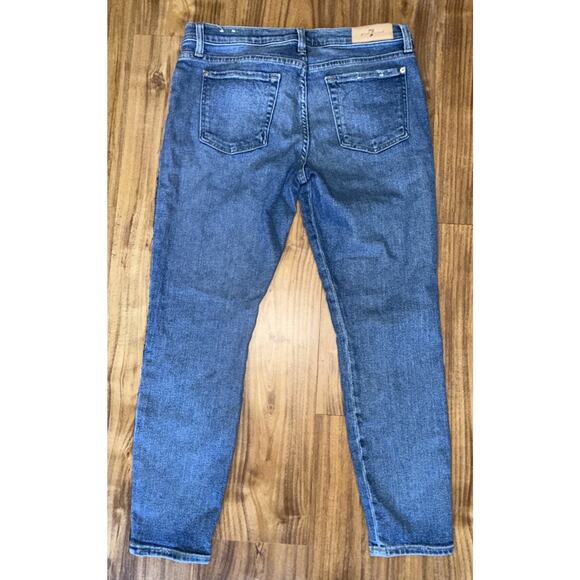 7 For All Mankind Ankle Skinny Jeans 30 Luxe Vintage‎ Muse Beaded Tuxedo Stripe - Picture 2 of 8